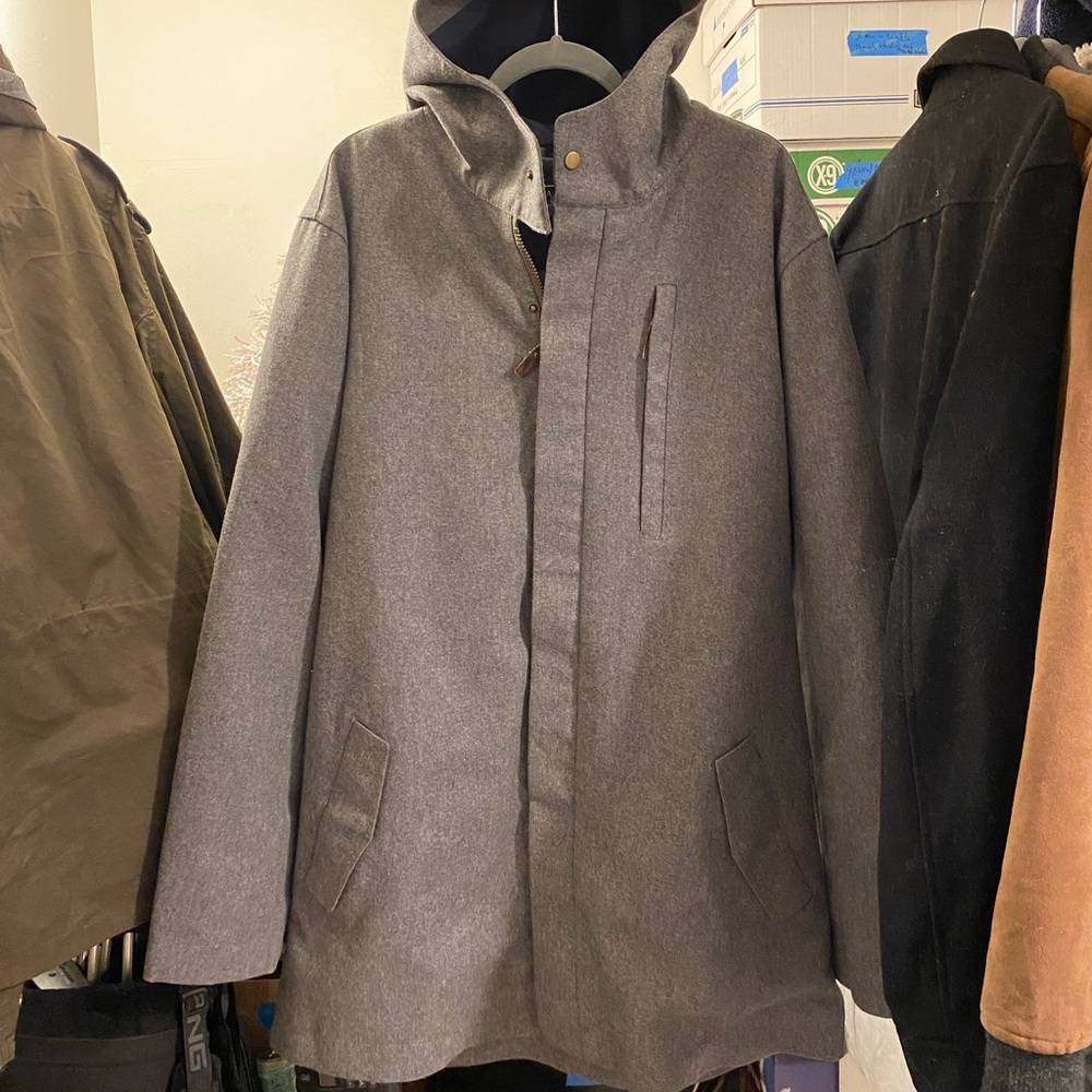 JACHS New York Grey Wool Rain Coat